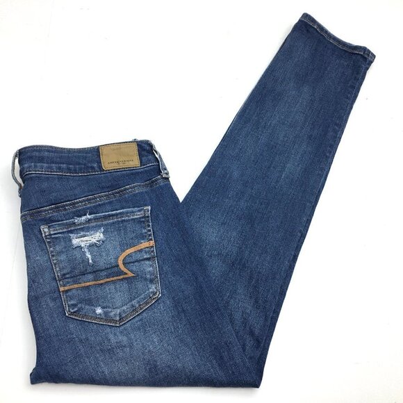 American Eagle Women's Skinny Jeans Super Stretch Distressed size 4 length 28" - Picture 12 of 12
